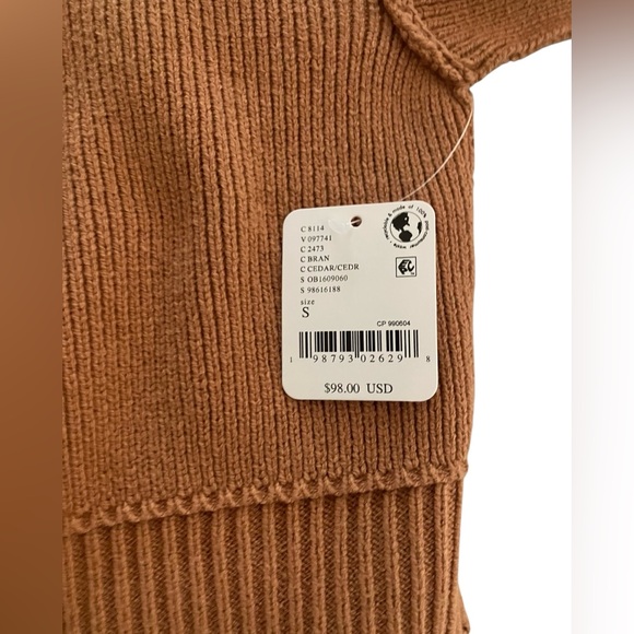 NWT Free People Easy Street Crop Pullover Sweater Brown Cedar Women’s S $98 - Picture 5 of 11